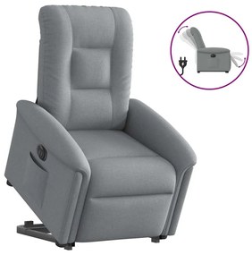 Poltrona Reclinante Alzapersona Elettrica Grigio Chiaro Tessuto /
