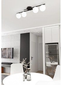 Lampada da soffitto in acciaio KAIRO 4 da interno 4xE14 Colore del corpo Nero e Bianco