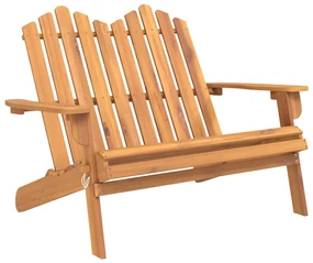 Panchina da giardino adirondack 126 cm legno massello di acacia