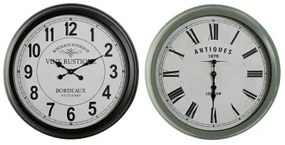 Orologio da Parete Home ESPRIT Nero Verde Metallo Cristallo 70 x 9 x 70 cm (2 Unità)
