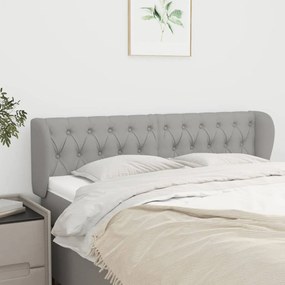 Testiera Ad Orecchio Grigio Chiaro 163x23x78/88 Cm İn Tessuto /