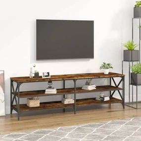 Mobile tv rovere fumo 160x40x50 cm in legno multistrato
