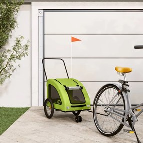 Rimorchio Da Bici Per Animali Verde Oxford E Ferro /