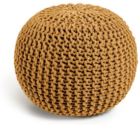 Kave Home - Pouf rotondo Chloe 100% cotone senape Ø 50 cm