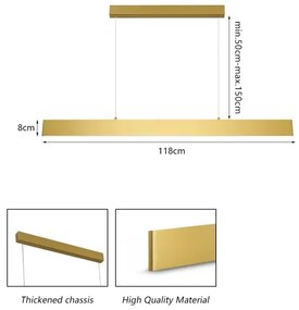 Brilagi - Lampadario a sospensione con filo LED dimmerabile SLIMLINE LED/40W/230V 3000-6000K oro + +TC