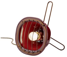Lumetto Vintage Industrial Ferro E Ceramica Bordeaux 1 Luce E27