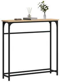 Tavolino consolle rovere sonoma 75x19,5x75 cm legno multistrato