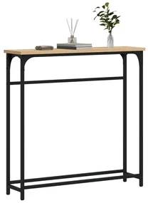 Tavolino consolle rovere sonoma 75x19,5x75 cm legno multistrato