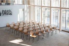 Sedie da pranzo in set marrone cognac/di colore naturale con effetto rovere con braccioli/impilabili 2 pz Book – Gazzda