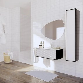 Mobile sottolavabo e lavabo Neo per vasca centrale rovere nero/bianco 3d L 90 x H 32 x P 48 cm 1 cassetto