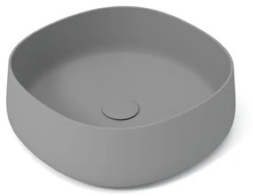 Lavabo da appoggio PADDLE OLYMPIA CERAMICA quadrato in ceramica L 42 x H 42 x P 40 cm grigio