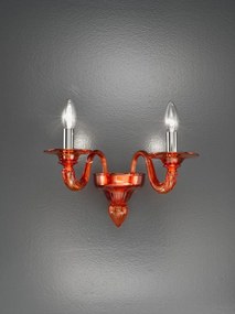 Applique 2 luci  arancio  in vetro di Murano - 926/A2 - Vetrilamp