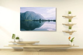 Stampa su tela – Scenografia dipinta del lago di montagna