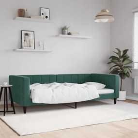 Letto da giorno verde scuro 90x200 cm in velluto