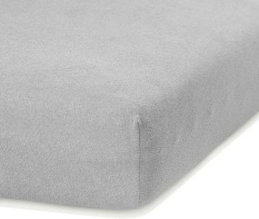 Lenzuolo con angoli grigio chiaro in terry 140x200 cm Ruby – Restilo