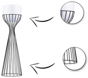 Vaso da fiori in metallo LOFT 68x20 cm nero/bianco