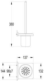 OMNIRES DA70620BL - Porta scopino WC da parete DARLING nero opaco