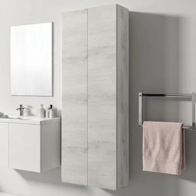 Colonna doppia sospesa 60X22 cm a 2 ante reversibile Quercia Bianco