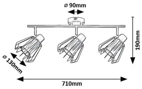 Rabalux 73069 - Faretto EMERENCIA 3xE14/40W/230V