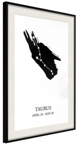 Poster  Zodiac: Taurus I  Cornice Quadri Cornice nera con pass-partout, Larghezza x Altezza Home decor 20x30