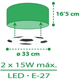 Dalber 41736 - Plafoniera per bambini FOOTBALL 2xE27/15W/230V