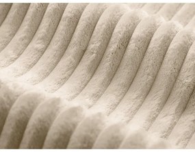 Poggiapiedi beige con rivestimento in velluto a coste Dia – Micadoni