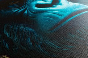 Stampa su tela – Gorilla blu-oro