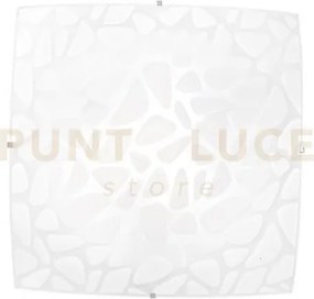Plafoniera island bianca 3 luci attacco e27 40x40x10cm in vetro sat...
