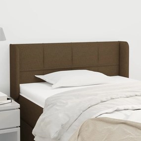 Testiera Ad Orecchio Marrone Scuro 83x16x78/88 Cm İn Tessuto /