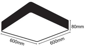 Plafoniera LED LED/65W/230V 4000K 60x60 cm
