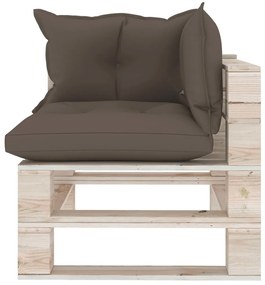 Set divani da giardino pallet 9 pz con cuscini in legno di pino