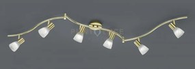 Levisto barra led 6 spots orientabile ottone + vetro l.180cm 6 lu...