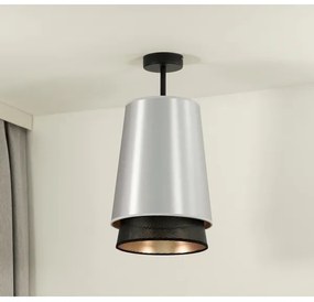 Duolla - Lampadario a plafone BELL SHINY 1xE27/15W/230V diametro 25 cm argento/nero