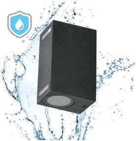 Applique da esterno QUERK 2xGU10/35W/230V IP54 15 cm nero