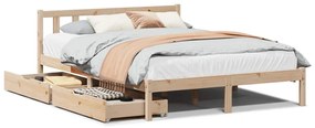 Letto senza materasso 135x190 cm in legno massello di pino