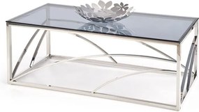 Tavolino da caffè rettangolare Universe in vetro fumé/argento - L120 cm
