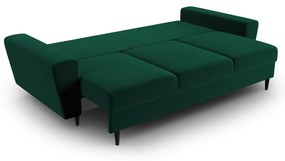 Divano verde allungabile e con contenitore con rivestimento in velluto 235 cm Kyoto – Cosmopolitan Design