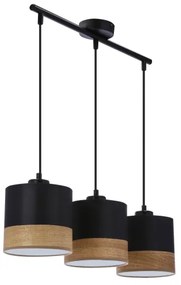 Lampadario a sospensione con filo PORTO 3xE27/60W/230V nero/marrone