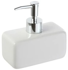 Dispenser Sapone Liquido Rettangolare In Ceramica Bianco Dublino