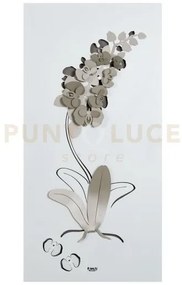 Pannello decorativo per parete orchidea bianco e sabbia in ferro 80...