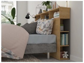 Testiera con scomparti 160 cm Rovere e Antracite - NASTIA