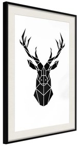 Poster  Geometric Stag  Cornice Quadri Cornice nera con pass-partout, Larghezza x Altezza Home decor 20x30