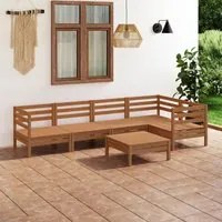 Set Salotto da Giardino 6 pz in Legno Massello di Pino Miele 3082705