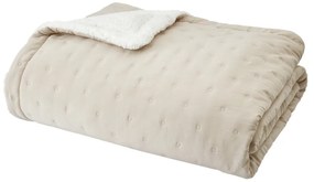 Copriletto trapuntato crema in lana d'agnello 220x230 cm Cosy Nori - Catherine Lansfield