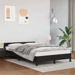 Giroletto con testiera nero 120x190 cm in similpelle