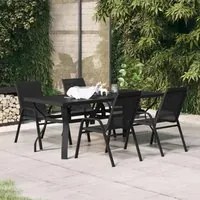 Set da Pranzo da Giardino 5 pz Nero 3095980