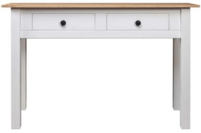 Tavolo consolle bianco 110x40x72 cm legno massello pino panama