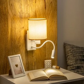 Brilagi - Applique a LED NUBILA 1xE27/25W/230V +LED/3W bianco/marrone chiaro