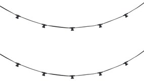 Catena luminosa collegabile nera con spina, 6m 10 luci, IP64 - Lubber