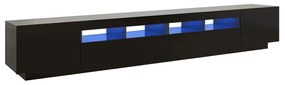 Mobile porta tv con luci led nero 260x35x40 cm